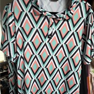Bad Birdie Multicolor Geometric Men's Polo